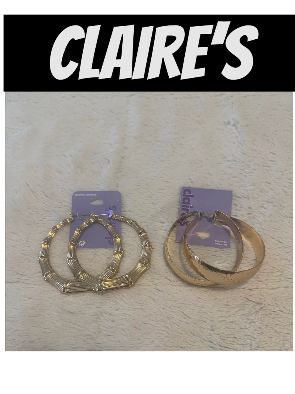 NWT Bundle of 2 CLAIRE’S Hoop Earrings
